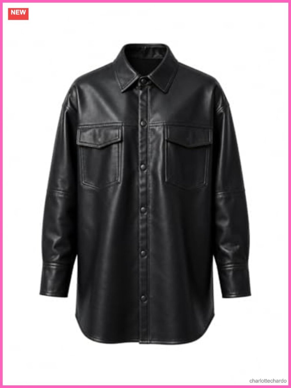 Oversized Faux Leather Bomber Motorcycle Jacket Casual Wind-Resistant